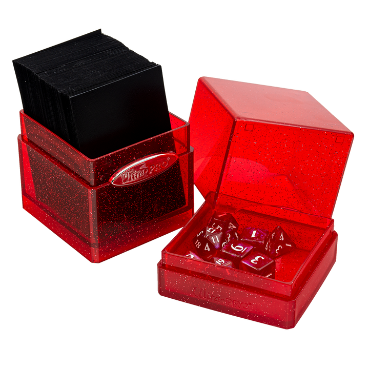 Glitter Satin Tower Deck Box - Red (Ultra PRO)