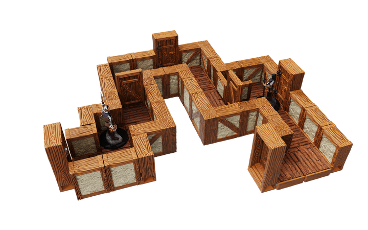 WarLock Tiles: Expansion Pack - 1 in. Town & Village Straight Walls