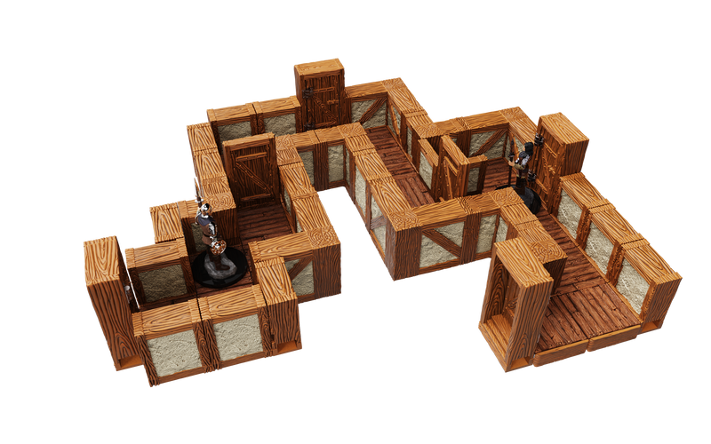 WarLock Tiles: Expansion Pack - 1 in. Town & Village Straight Walls