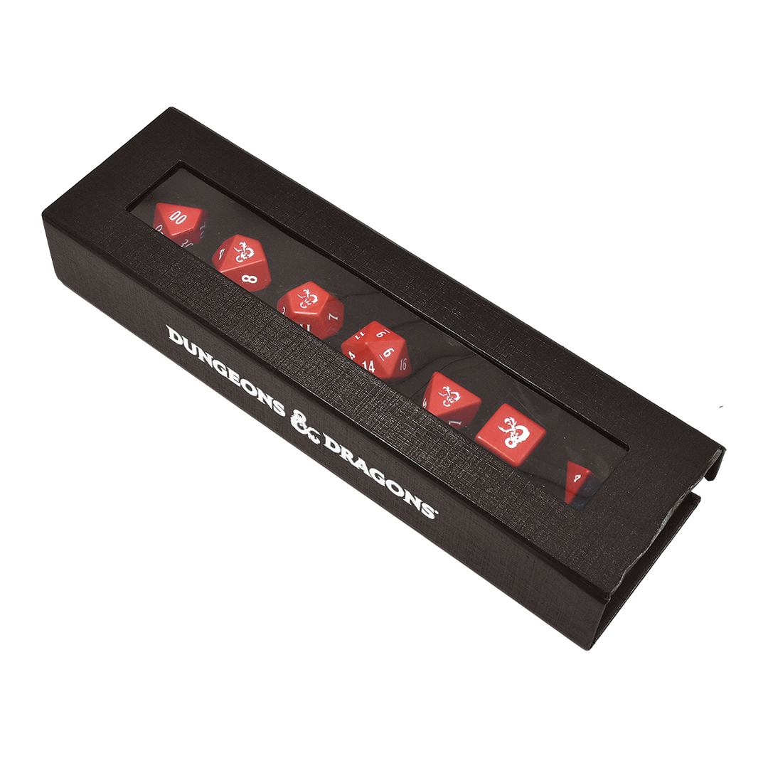 Heavy Metal Red and White RPG Dice Set (7ct) for Dungeons & Dragons (Ultra PRO)