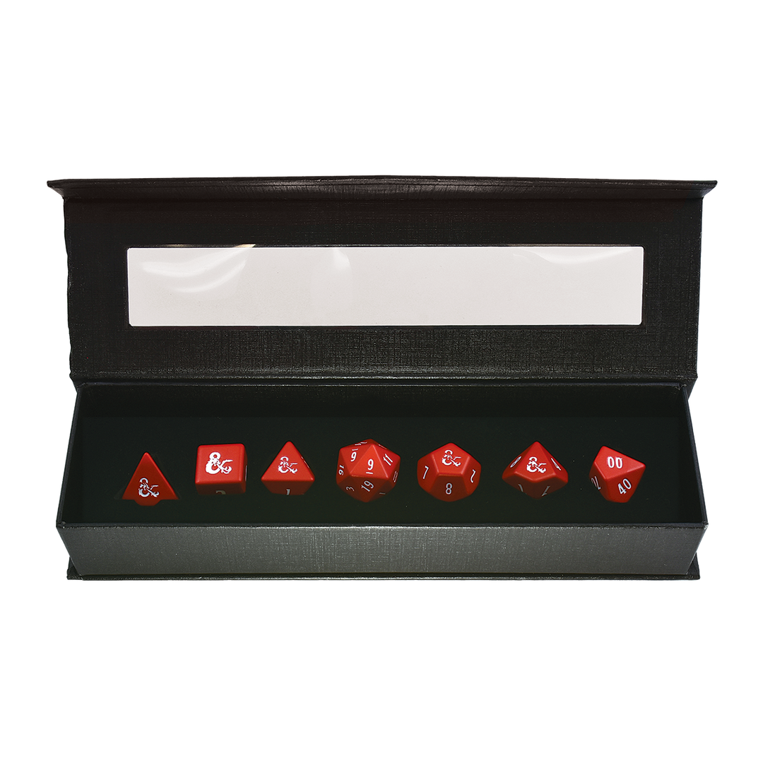 Heavy Metal Red and White RPG Dice Set (7ct) for Dungeons & Dragons (Ultra PRO)