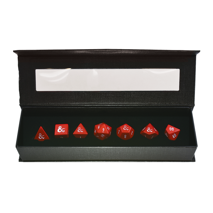 Heavy Metal Red and White RPG Dice Set (7ct) for Dungeons & Dragons (Ultra PRO)