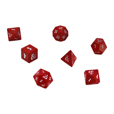 Heavy Metal Red and White RPG Dice Set (7ct) for Dungeons & Dragons (Ultra PRO)