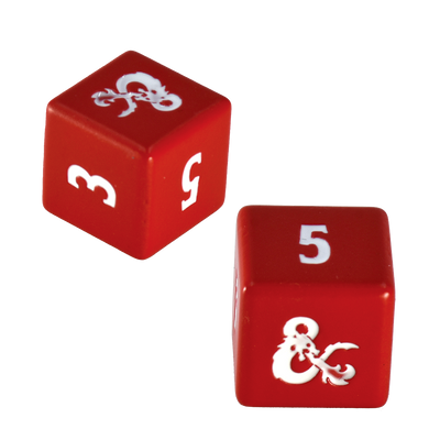 Heavy Metal Red and White D6 Dice Set (4ct) for Dungeons & Dragons (Ultra PRO)