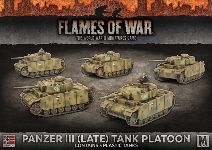 Flames of War: Panzer III (Late) Tank Platoon (x5 Plastic) (GBX122)