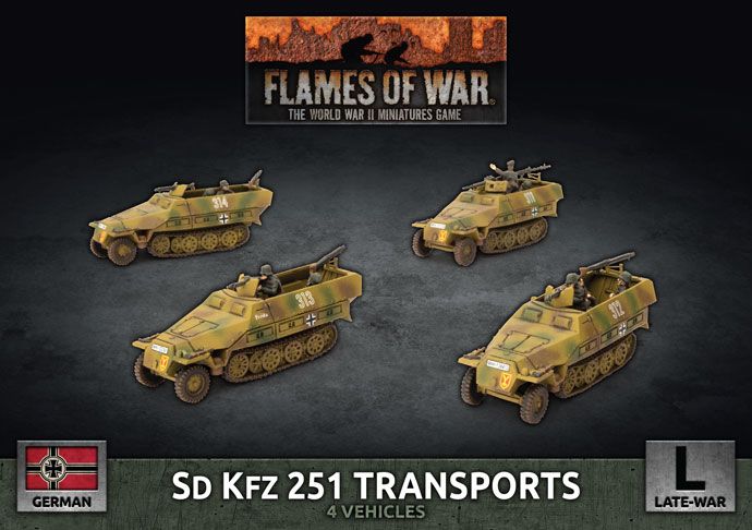 Flames of War: Sd Kfz 251 Transports (x4 Plastic) (GBX152)