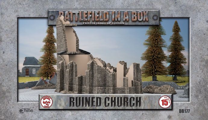 Battlefield in a Box: Church (Ruined) - Lille, (x1) - WWII 15mm (BB177)