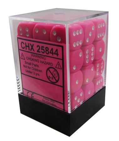 Opaque 12mm d6 Pink/white Dice Block™ (36 dice) (Chessex) (25844)