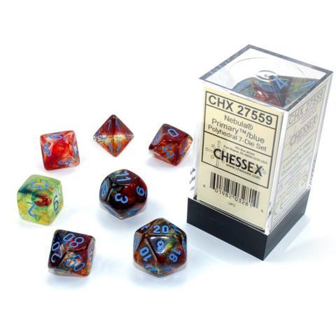 Nebula™ Primary/blue Luminary 7-Die Set (Chessex) (27559)