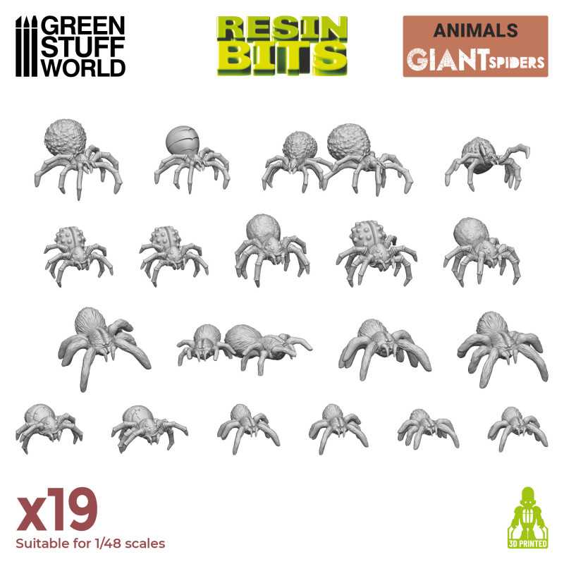 3D printed set - Big Spiders (Green Stuff World)