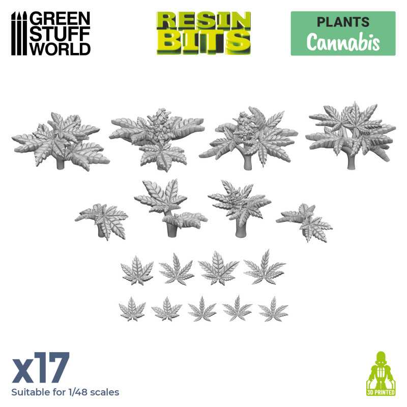 3D printed set - Cannabis (Green Stuff World)