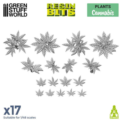 3D printed set - Cannabis (Green Stuff World)