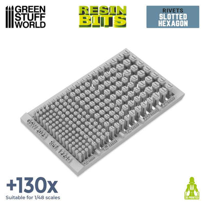 3D Printed Set - Micro Rivets - Hexagon (Green Stuff World)