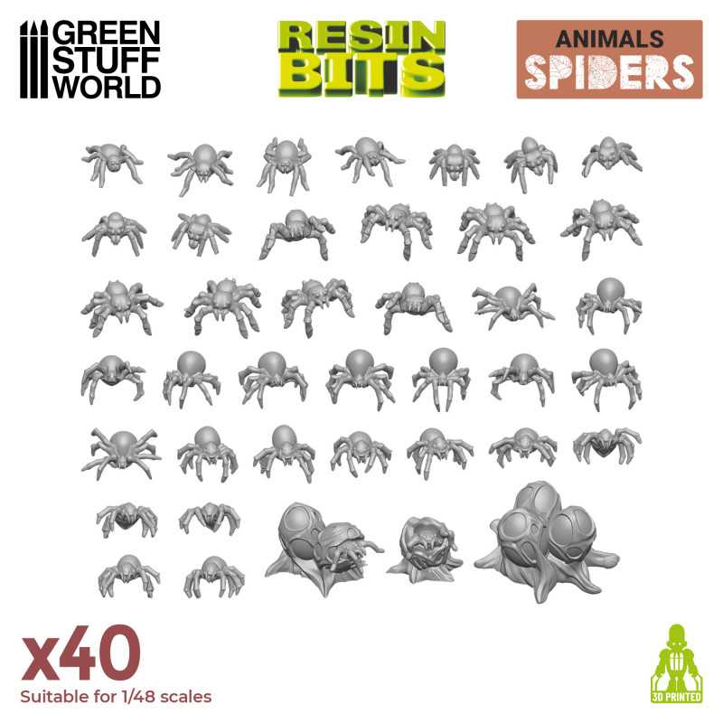 3D printed set - Small Spiders (Green Stuff World)