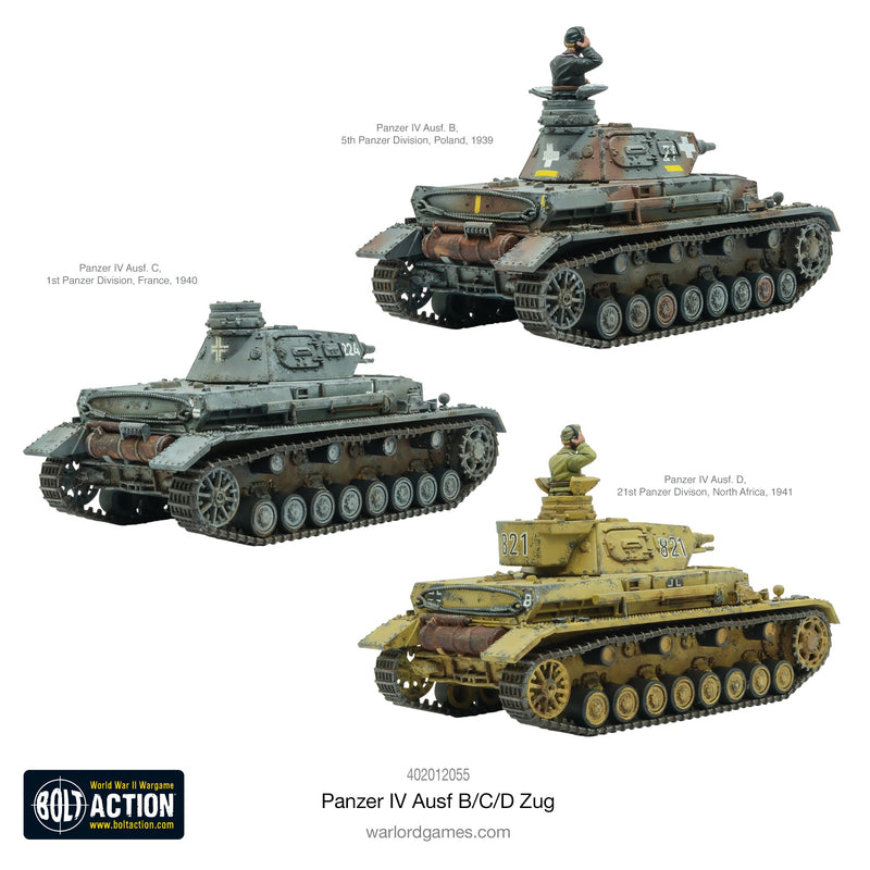 Bolt Action: Panzer IV Ausf. B/C/D Zug (Three Tanks)