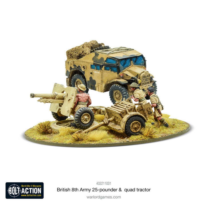 Bolt Action: 8th Army 25 pounder Light Artillery, Quad & Limber