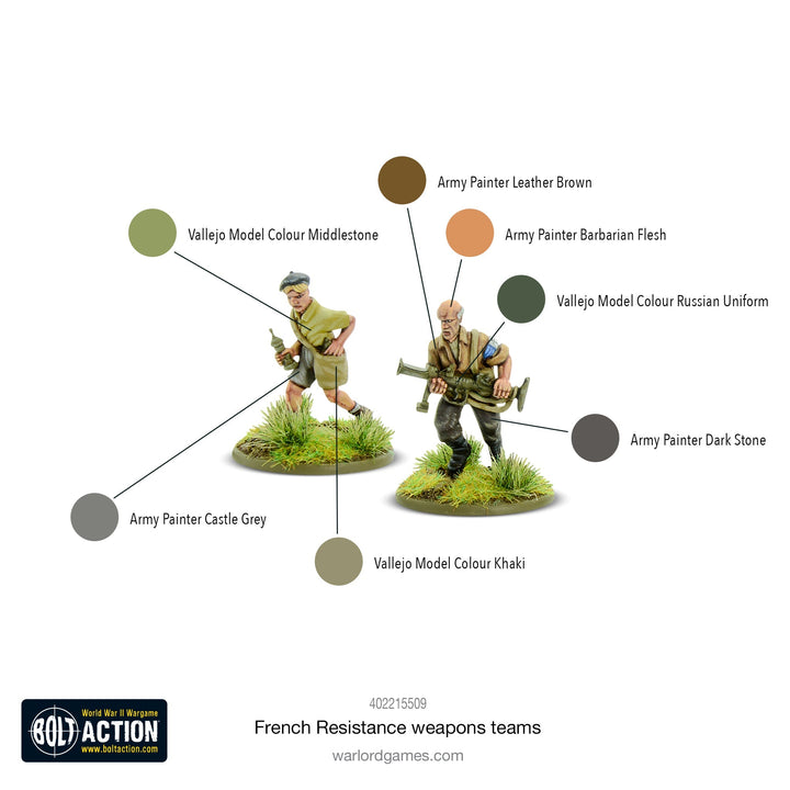 Bolt Action: French Resistance weapons teams