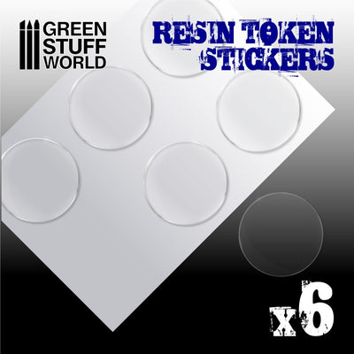 6x Resin Token Stickers 50mm (Green Stuff World)