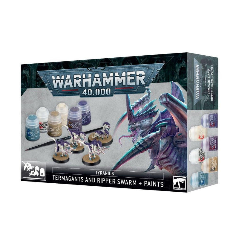 Warhammer 40,000: Tyranids - Termagants and Ripper Swarm + Paints Set
