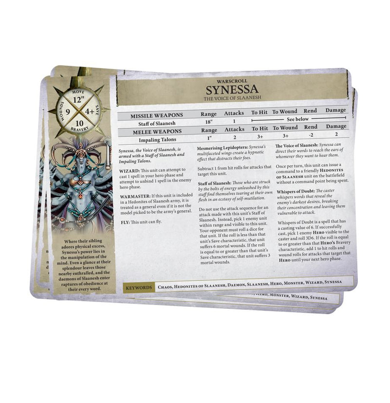 Warhammer Age of Sigmar: Hedonites of Slaanesh - Warscroll Cards