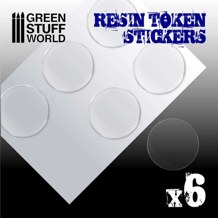 6x Resin Token Stickers 50mm (Green Stuff World)