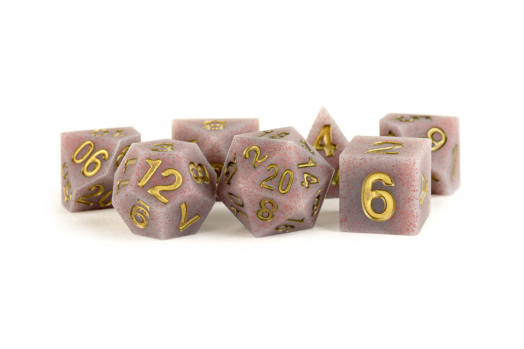 Sharp Edge Silicone Rubber Poly Dice Set - Volcanic Soot