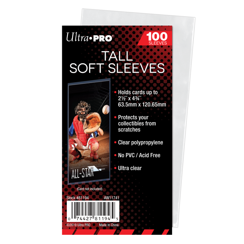 2-1/2" x 4-3/4" Tall Card Soft Sleeves (100ct) (Ultra PRO)