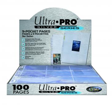 Silver 9-Pocket Pages (3 Hole) Display (100 Pages) - Ultra Pro