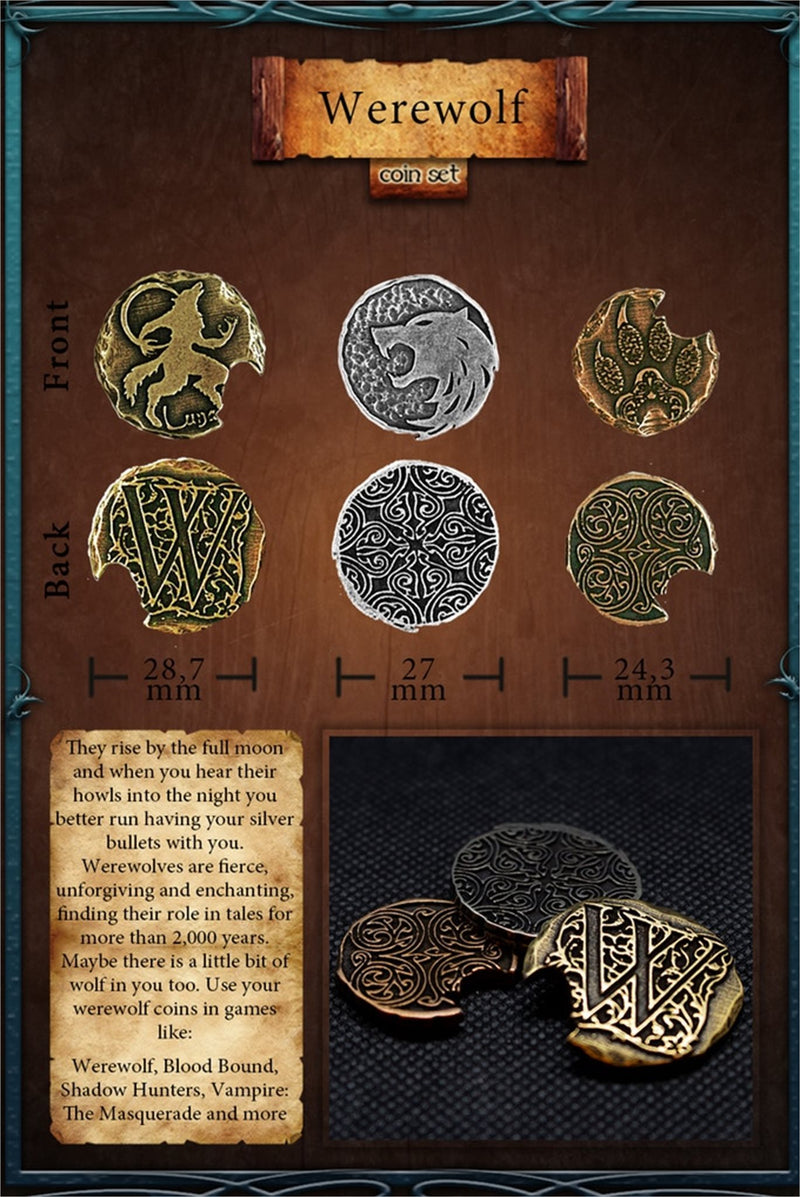 Legendary Metal Coins - Werewolf Coin Set (Drawlab)