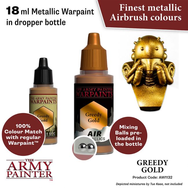 Warpaints Air Metallics: Greedy Gold (The Army Painter) (AW1132)