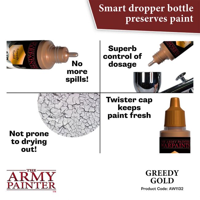 Warpaints Air Metallics: Greedy Gold (The Army Painter) (AW1132)