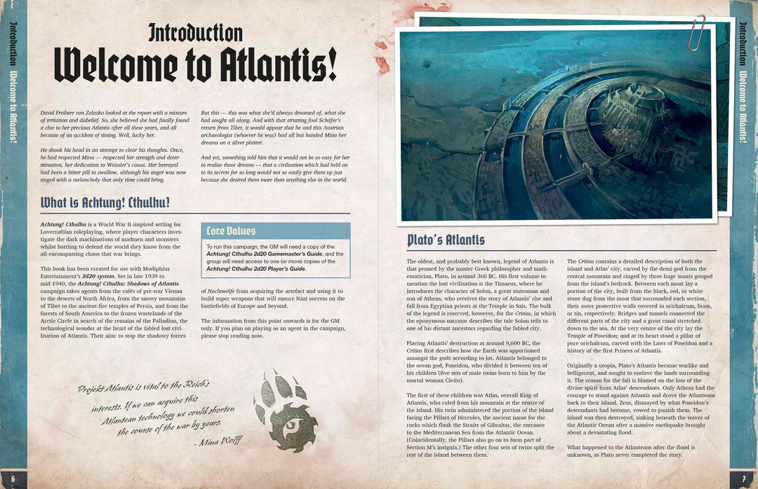 Achtung! Cthulhu 2d20: Shadows of Atlantis 2d20 Edition