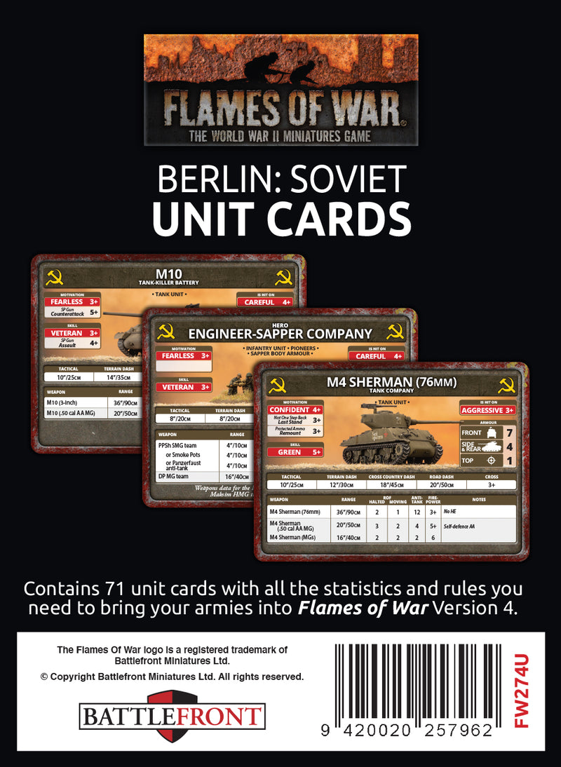 Flames of War: Berlin - Soviet Unit Cards (71x Cards) (FW274U)