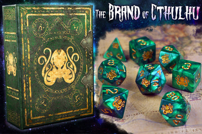 Elder Dice: Brand of Cthulhu Dice - Drowned Green Polyhedral Set