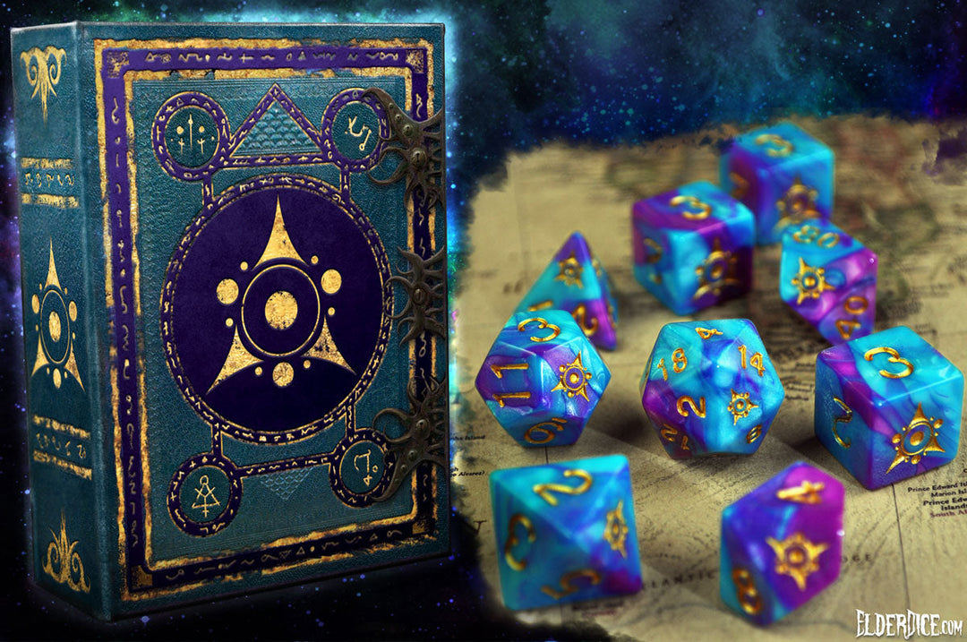 Elder Dice: Sigil of the Dreamlands Dice - Kadathian Ice Polyhedral Set