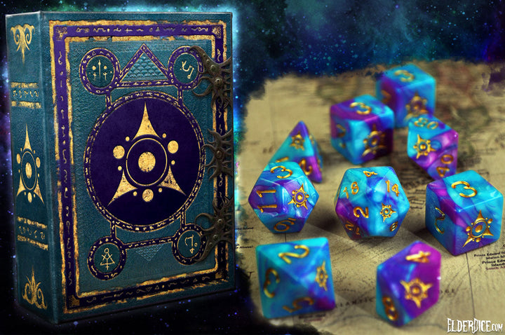 Elder Dice: Sigil of the Dreamlands Dice - Kadathian Ice Polyhedral Set
