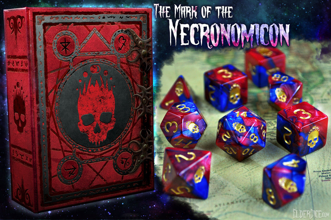 Elder Dice: Mark of the Necronomicon Dice - Blood and Magick Polyhedral Set