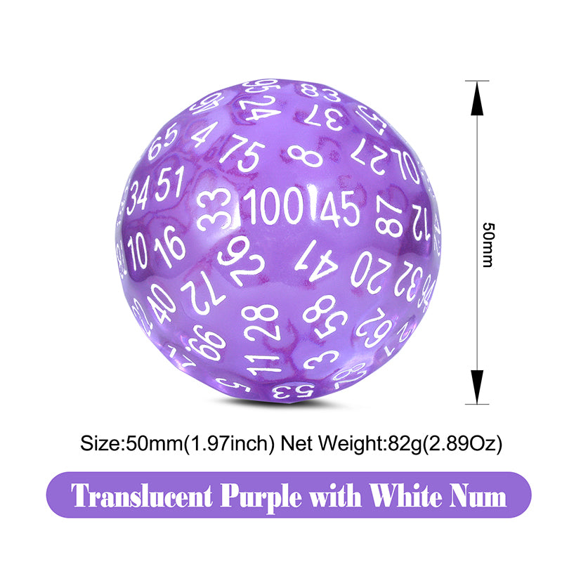 D100 Dice Transparent Purple (Dice Habit)