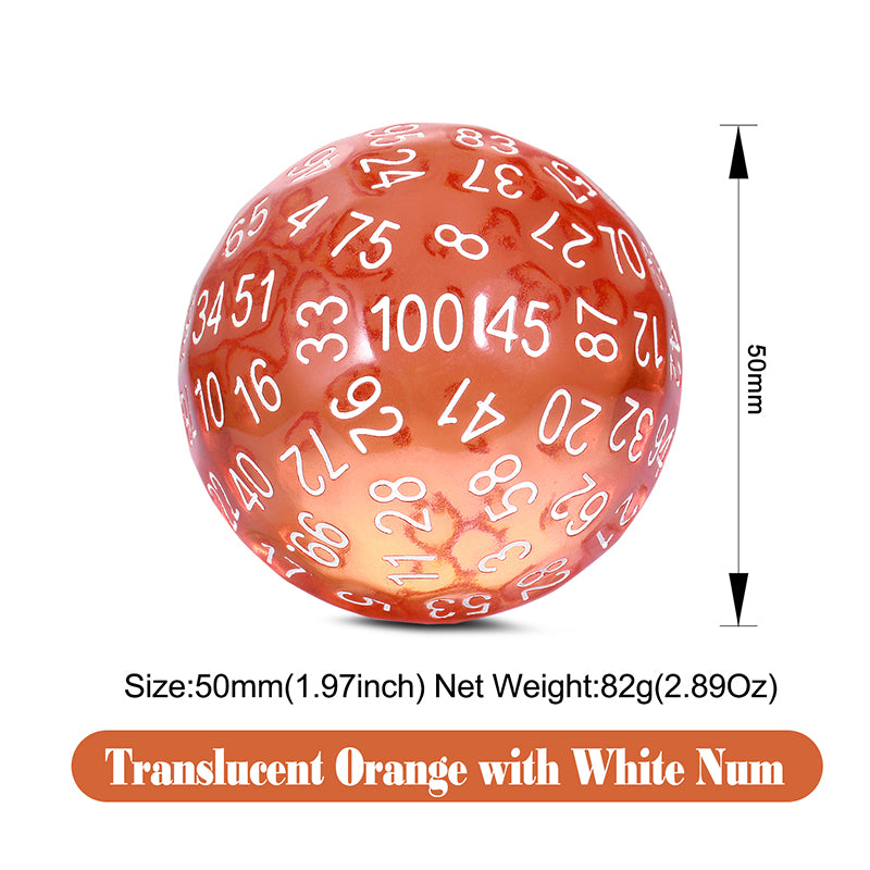 D100 Dice Transparent Orange (Dice Habit)