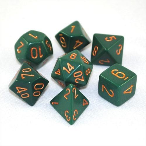 Opaque rollespilsterninger støvet grøn m/kobber (Chessex)(25415)