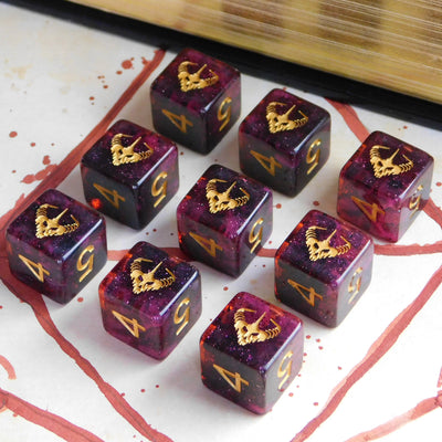 Elder Dice: Crown of the Night Mother - Mythic Glass and Wax d6 Set