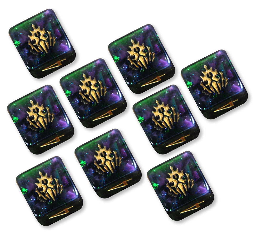 Elder Dice: Crest of Dagon: Mythic Glass and Wax d6 Set