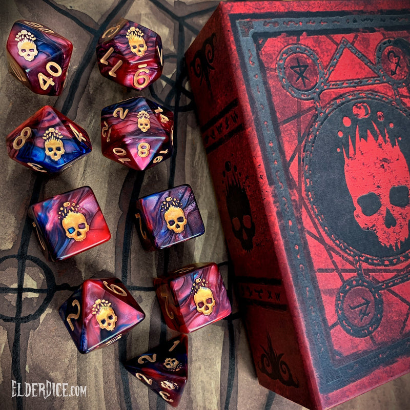Elder Dice: Mark of the Necronomicon Dice - Blood and Magick Polyhedral Set