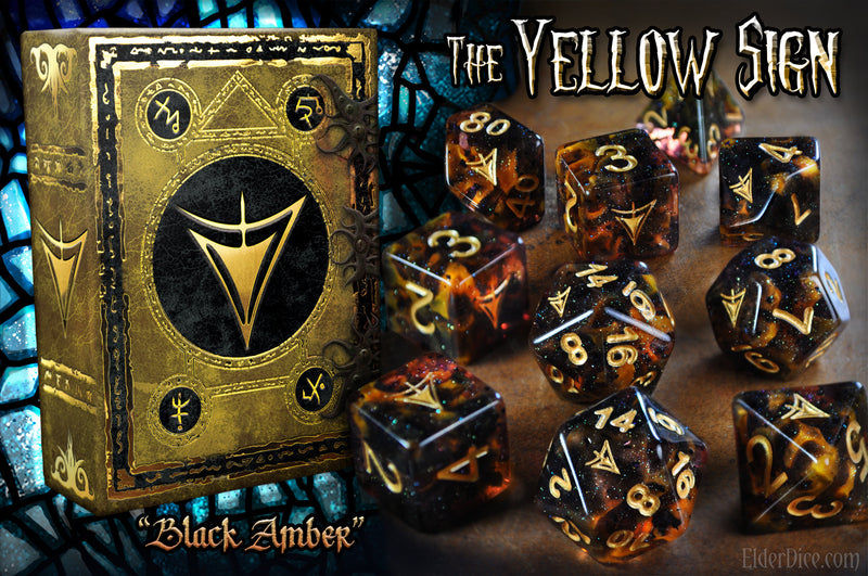 Elder Dice: Yellow Sign - Mythic Black Amber Edition