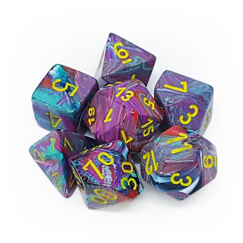 Festive - Mosaic/yellow 7-Die Set (27450) - Chessex