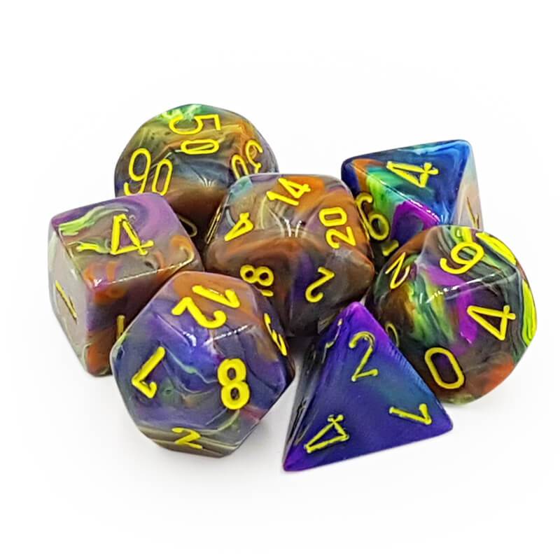 Festive - Rio w/yellow 7-Die Set (27449) - Chessex