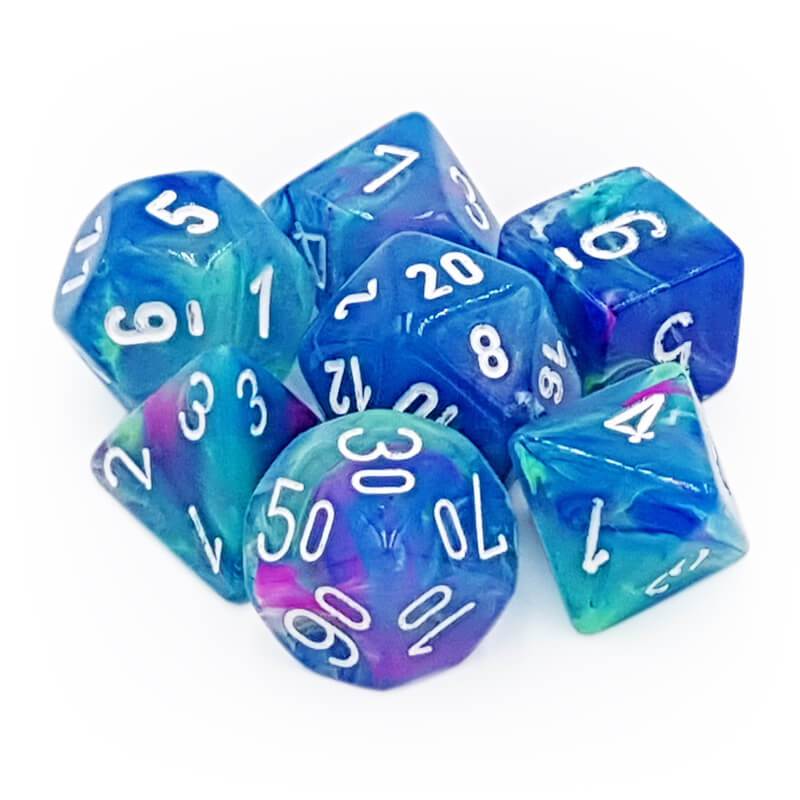 Festive - Waterlily/white  7-Die Set (27546) - Chessex
