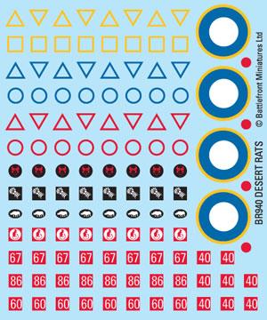 Flames of War: Desert Rats Decals (BR940)