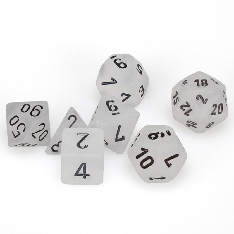 Frosted - Clear/black - Polyhedral 7-Die Set (27401) - Chessex