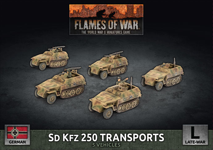 Flames of War: Sd Kfz 250 Reconnaissance (MG and 3.7cm) Platoon (x5 Plastic) (GBX129)